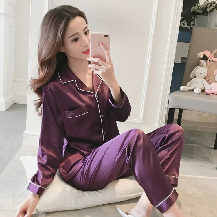 Signature Women Silk Satin Pajamas