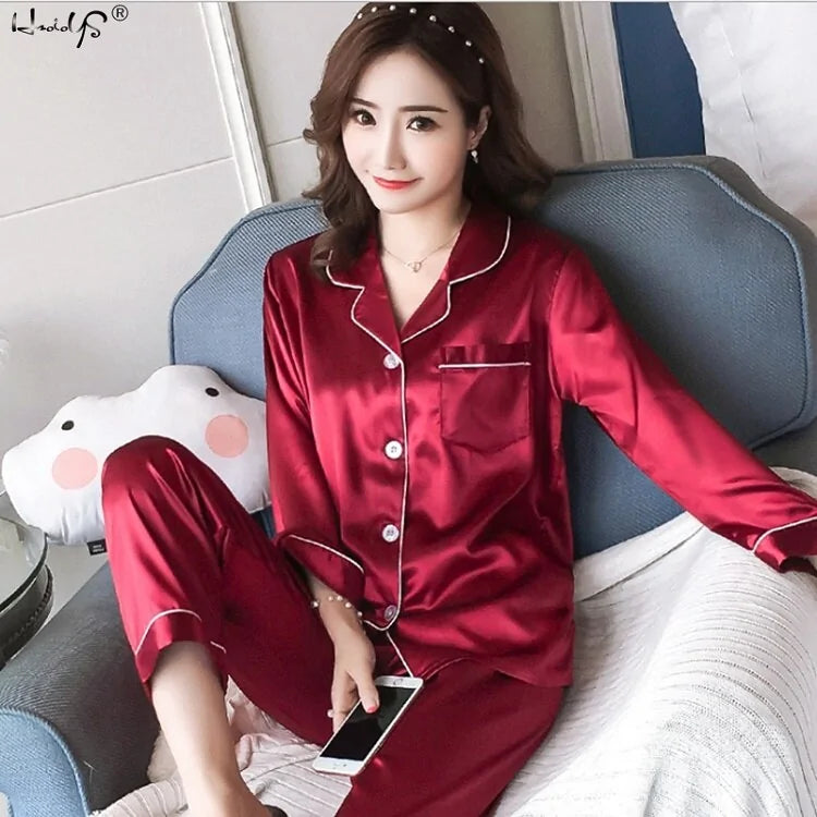Signature Women Silk Satin Pajamas